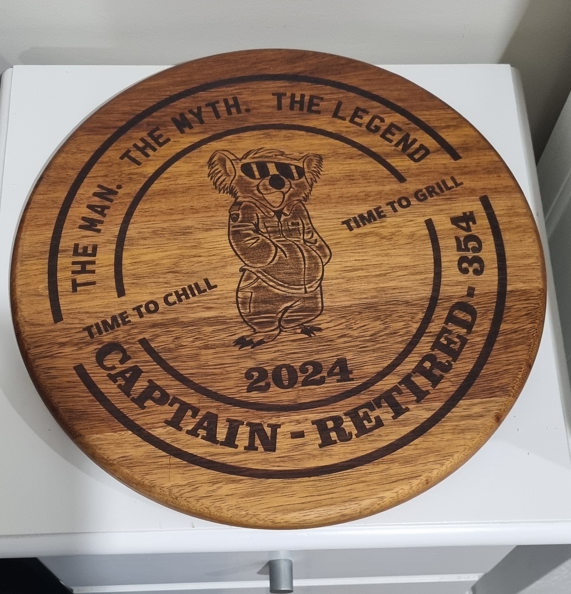 Personalised engraved timber serving board